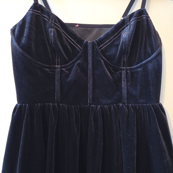 Betsey Johnson Vintage Velvet Corset Cocktail Feminine Party Dress Size Small - Picture 4 of 9